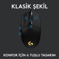 LOGITECH G102 910-005823 G102 LightSync Black 8000DPI 6 Tuş Optik RGB Siyah Kablolu Gaming (Oyuncu) Mouse - 3